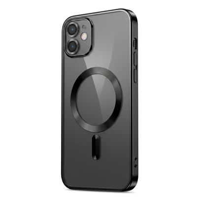 Hoesje Geschikt voor iPhone 11 en Geschikt voor Magsafe - Telefoonhoesje Zwart en Transparant