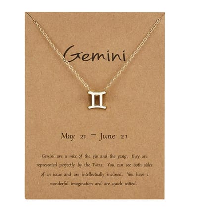 Cabantis Horoscoop-Ketting|Horoscoop|Ketting Dames|Ketting Heren| Goudkleurig|Gemini|Tweeling