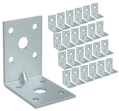 Versterkte Hoekbeugels 50 x 50 x 35 mm - Heavy Duty Hoekverbindingsbeugels voor Hout en Metaal - Verpakking van 25 Stuks