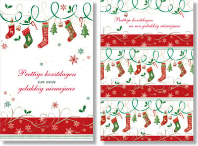 MGPcards - 2 doosjes à 10 Luxe dubbele wenskaarten - Kerst/Nieuwjaar - Foliebewerking - Witte envelop - 10.5 x 16 cm - 2 Motieven per doosje