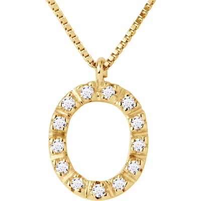 Collar ABC Diamonds 0,07 Cts letter "O" 18 karaats geel goud