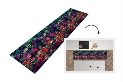 Keukenloper - Loper keuken - Sterren - Regenboog - Stippen - Geometrie - Design - 200x50 cm - Keukenloper vinyl