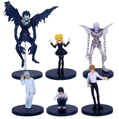 Anime Figuur DEATH NOTE Yagami Light Ryuk MisaMisa PVC Staand Model Houding Statische Pop Perfect Cadeau Ornamenten Beeldhouwwerk Q versie 9CM No retail box blue