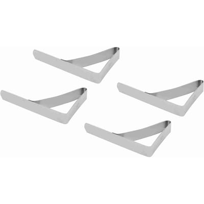 4pcs Grands Clips de Fixation pour Nappe de Table Acier Inoxydable Antidérapant Pinces de Maintien pour Nappe 10.5*7cm gray
