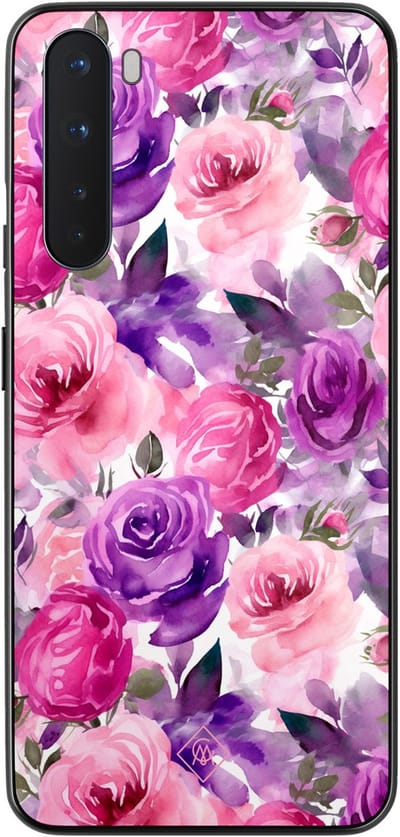 Casimoda® hoesje - Geschikt voor OnePlus Nord - Rosy Blooms - TPU - Backcover - Roze - Planten