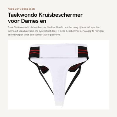 Dailygoods- Kruisbeschermer Ergonomisch Ontwerp - PU-synthetisch Leer - Schokabsorberend - Elastische Bandjes - Voor Taekwondo/Boksen/Karate - Liesbeschermer