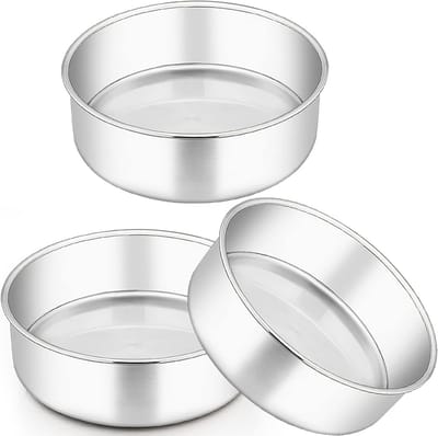 Omgoods - Set van 3 Ronde Bakvormen van Roestvrij Staal
