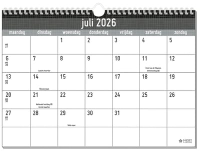 MGPcards - 18 Maanden planner 2027 - Maandplanner - Maand kalender - Nederlandse en Belgische feestdagen - juli 2026 t/m december 2027 - 27 x 24,5 cm
