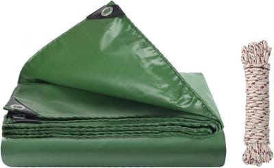 Waterdicht Afdekzeil Groen 2x2m met Ringen en Touw voor Tuin en Buiten