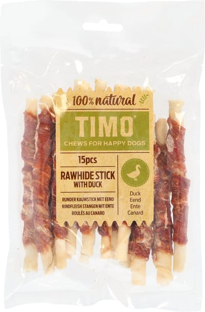 Timo Runder Kauwstick - Hondensnacks - Eend 12 cm 150 g 15 stuks