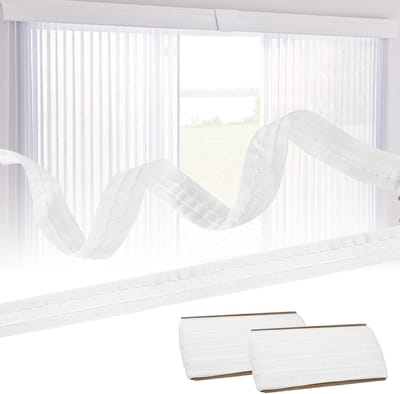 2 rollen gordijntape voor naaien - 30 m × 2.5 cm - geplooide tape voor strijken - universele gordijntape voor gordijnhaken - witte gordijntape voor naaien