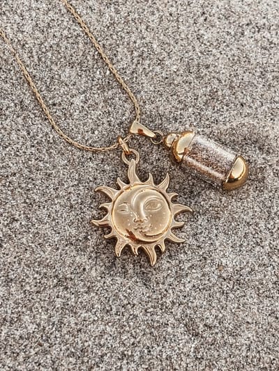 Laguna Treasures - Beach Pendant - ketting - Zon&Maan - goud - box ketting - Halsketting - Sieraden - Zon
