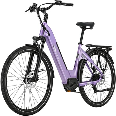 TTGO C7 SE Elektrische Fiets 250W Bafang Middenmotor 36V18Ah Batterij 28-inch Banden Maximaal Bereik 120–140 km Shimano 9-Speed Hydraulische Schijfremmen paars