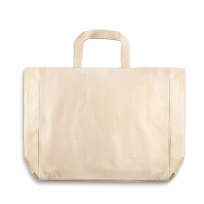 Ecru Katoenen Tasje 45x45x10 cm met Korte Handvatten - 220g