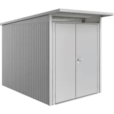Biohort Metalen Tuinhuis Avantgarde - Zilver Metallic - 180x300cm - Dubbele Deur - Met Lessenaarsdak