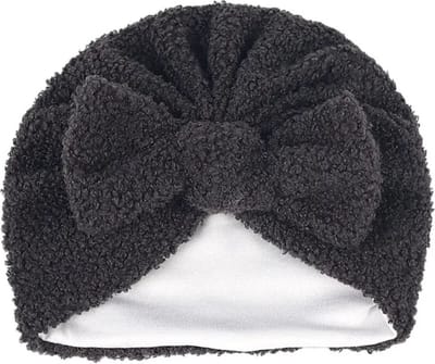 baby muts - meisje - turban - donker grijs - teddy - kraamcadeau