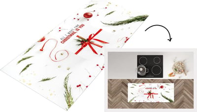 Keukenloper - Loper keuken - Winter - Quote - Rood - Kerst - 120x50 cm - Keukenloper vinyl