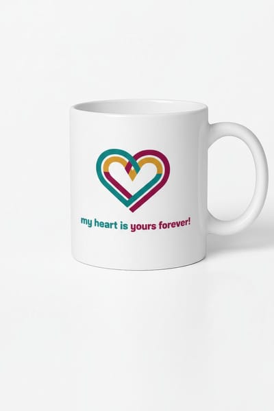 Romantische Mok met Hart Design | 'My Heart is Yours Forever!' | Liefdescadeau