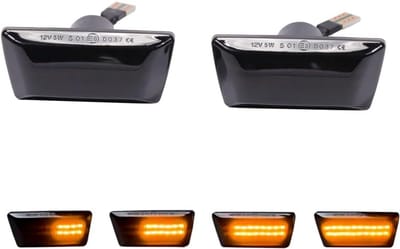 Dynamische Zijknipperlichten - LED Indicatoren - Verbeterde Zichtbaarheid - Eenvoudige Installatie - 12 Volt - Zwart
