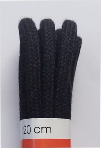 Ronilux Veter - Zwart - Rond - Koord Veters - Lengte 120 cm - Dikte 4 mm - Schoenveter
