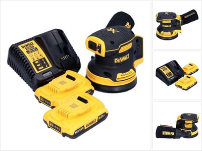 DeWalt DCW 210 D2 Accuschuurmachine 18 V 125 mm borstelloos + 2x accu 2.0 Ah + lader