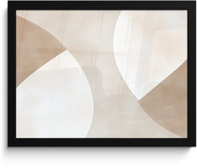 Poster in lijst - Fotolijst 40x30 cm - Posters - Bruin - Japandi - Abstract - Posterlijst zwart - Decoratie - Wanddecoratie woonkamer - Muurdecoratie slaapkamer