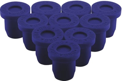 ORGA-BOX set van 10 siliconenvoeten voor boorgat 10,5 mm blauw antislip rubbervoeten