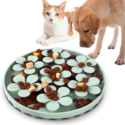 Zeynomax - Snuffelmat voor honden - Siliconen slow feeder - Voer-/likmat met zuignappen - φ 20,3 cm - Geurtraining - Slow eating - Geschikt voor honde