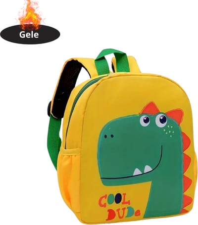 Livano Rugzak - Meisje - Jongens - Backpack - Schooltas - Laptoptas - Gele Dinosaurus