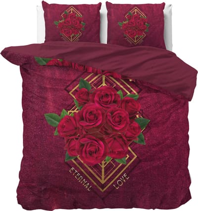 Sleeptime Eternal Love Dekbedovertrek - Tweepersoons - 200X200/260 + 2 x kussenslopen 60x70 - Rood
