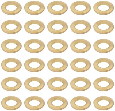 Dailygoody - Miniatuur Messing Wasmachines - 50 Stuks M1.4 - Platte Pakkingen - Messing - Bevestigingsringen - Geschikt voor Elektronica en Meubels