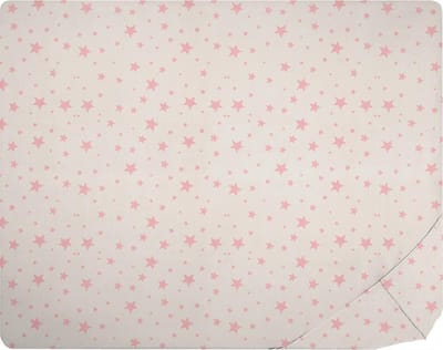 Hibboux hoeslaken Star 90x200 Star katoen hoek 35cm wit/lila sterren