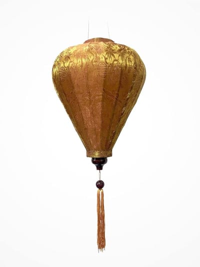Zijden Lantaarn - Decoratieve Lamp - Huis Versieren - Handgemaakt Vakmanschap - Ø 29 cm - Roest Goud