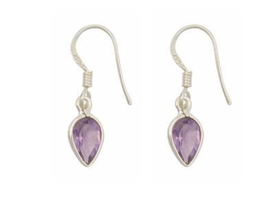 Zilveren oorbellen Amethist 925 zilver (incl. oorbelstoppers)