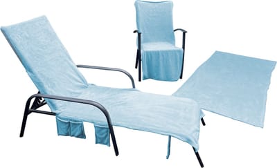 LINNICK Strandlakens Voordeel Combi Pakket - Strandlaken Stoelhoes Microvezel 75x215cm - Strandstoelhoes - 3 in 1 Strandhanddoek Stoelhoes Draagtas - blue - Strandlaken Microvezel 100x200cm - Stoel Handdoek Microvezel 136x57x15cm