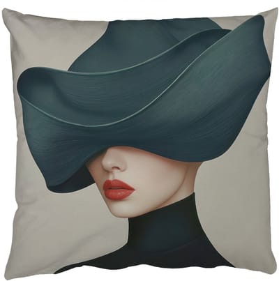 Sierkussens - Kussentjes Woonkamer - 50x50 cm - Vrouw - Groen - Hoed