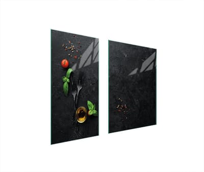 TMK ArtDeko - Moderne Glazen Beschermplaat - 75x52 cm - Decoratief - Veilig voor Keuken