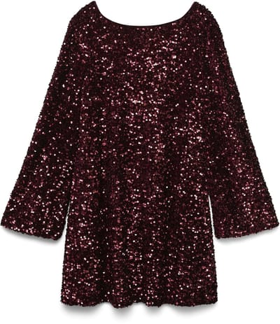 VERO MODA - VMLAILA LS SEQUIN BOW DRESS EXP - Dames - Mini jurken