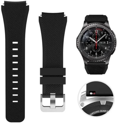 Go Go Gadget - Horlogebandje - Smartwatch-bandje - Siliconen - Zwart - Geschikt voor Samsung Galaxy Watch - 46 mm
