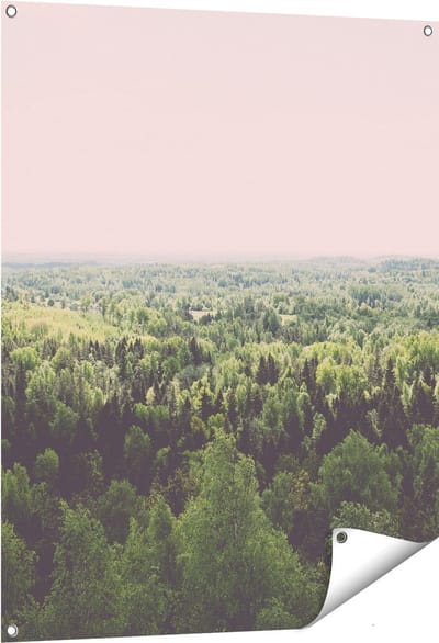 Gards Tuinposter Eindeloze Bos met Groene Bomen - 80x100 cm - Tuindoek - Tuindecoratie - Wanddecoratie buiten - Tuinschilderij