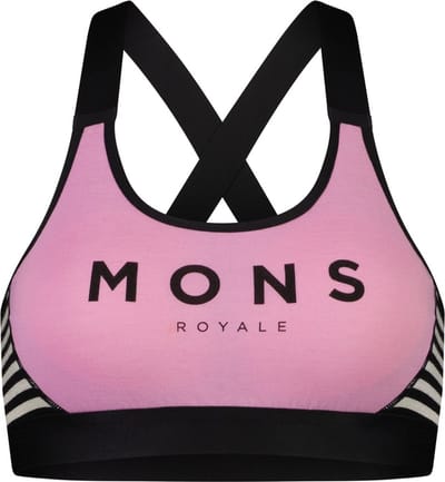 Mons Royale Stella X-Back Bra Pink Stripe M