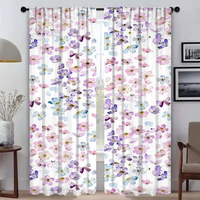 Bloemen Scheidingsgordijnen voor Woonkamer Gordijn Shades Anti-muggen Gordijnen 2 Stuks Halloween Decoratie Tule voor Slaapkamer W50xH70cmx2pcs-CL