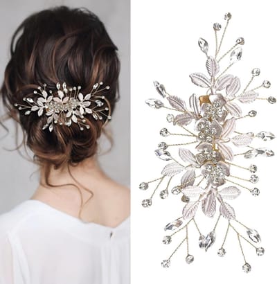 Elegante bloemen haaraccessoires met strass voor bruiden, bruidsmeisjes en speciale gelegenheden
