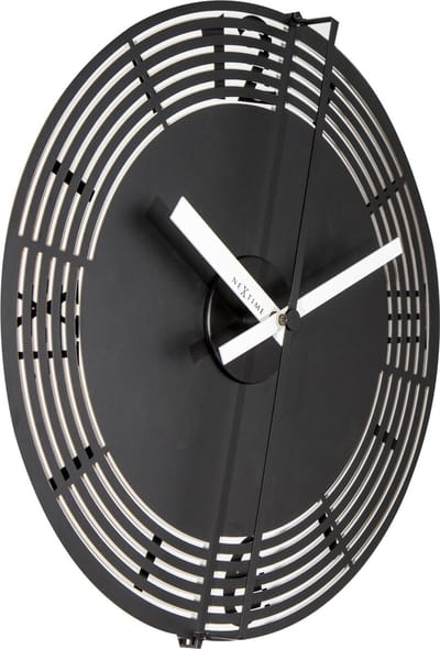 NeXtime Company Copper - Klok - Rond - Metaal / Glas - Ø30 cm - Zwart/ Koperkleurig
