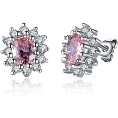 Mode Luxe Blauw Paars Zirkonia Stud Oorbellen Voor Vrouwen Witte Kleur Oorbellen Voor Vrouwelijke Sieraden Accessoire gray
