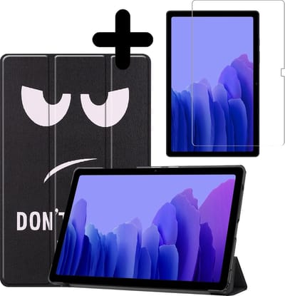 Hoesje - Geschikt voor Samsung Galaxy Tab A7 (2020) - Met Screenprotector - Hardcover Book Case - Trifold Bookcase Hoes - Hard Cover - Tablethoes - Don't Touch Me
