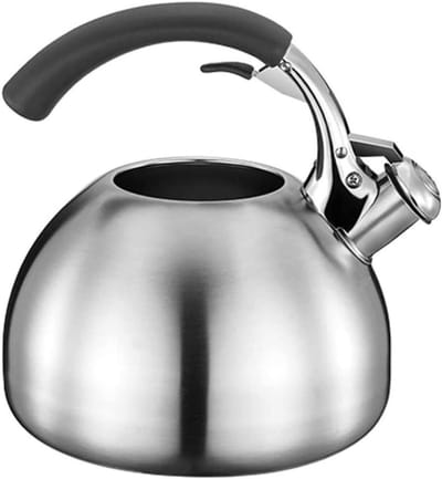 Waterkoker Roestvrijstaal - Fluitketel Theepot - Water Koken - Snelle Warmtegeleiding - 2.5 Liter - Zilver