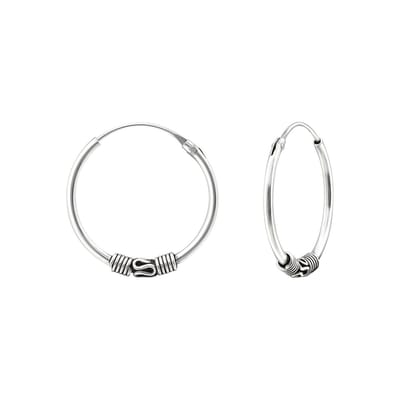 Amanto Oorbellen Bruwe - 925 Zilver Geoxideerd - Bali - 1,2x20mm
