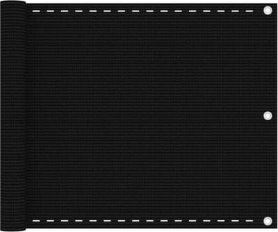 vidaXL - Balkonscherm - 75x600 - cm - HDPE - zwart