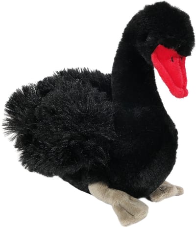 Pia Soft Toys Knuffeldier Zwaan - zachte pluche stof - zwart - premium kwaliteit knuffels - Vogels - 18 cm - Zwanen